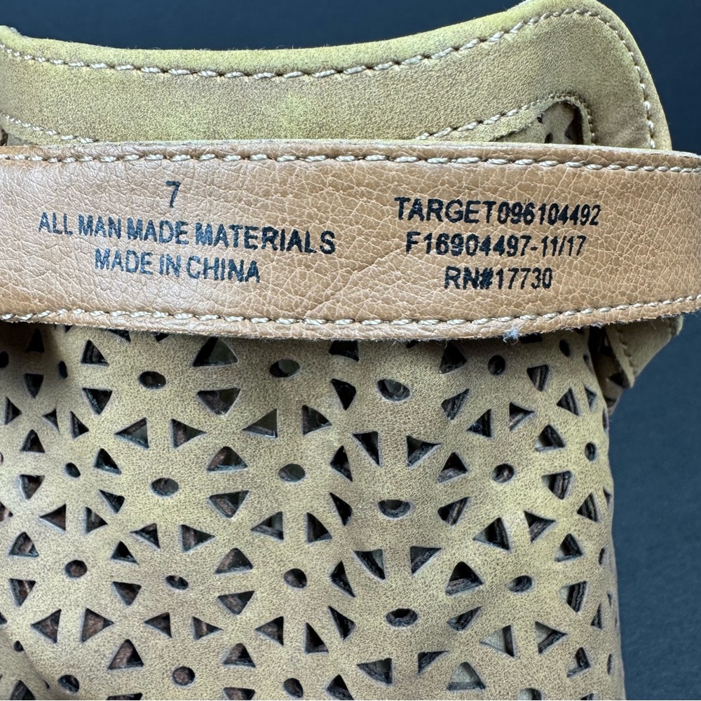 Universal Thread Milliana slingback cut-out bootie sandal tan heel Target EUC -7 - Picture 14 of 16